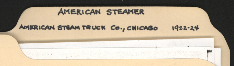 JohnA. Conde's American Steam Truck Company File Folder