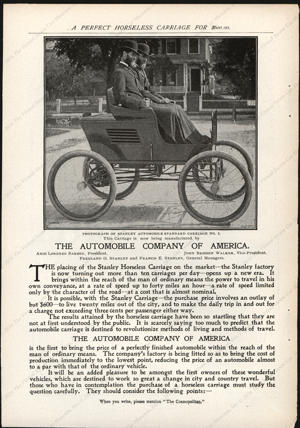 Automobile Company of America, Cosmopolitan Magazine, September 1899