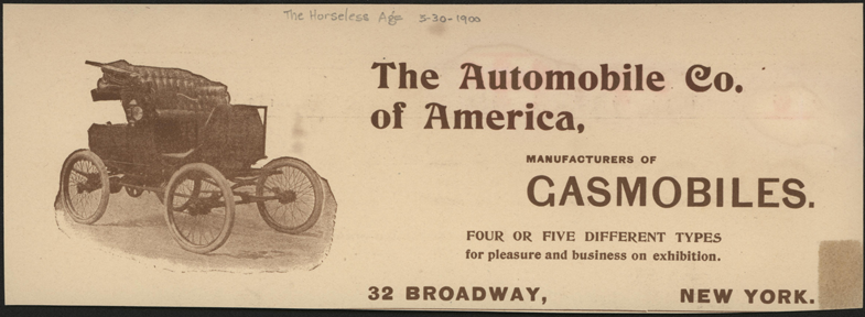 Automobile Company of America, Conde Collection, Horseless Age, May 30, 1900, Vol. 6, No. 9, Conde Collection