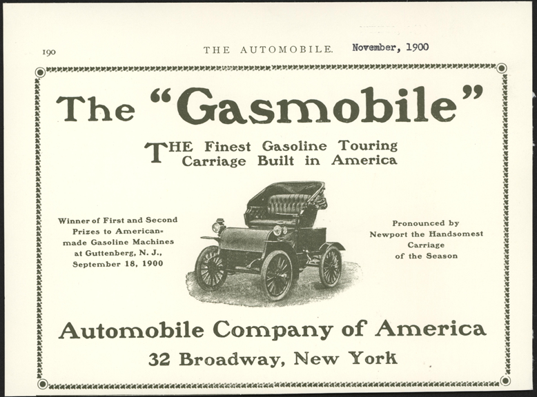 Automobile Company of America, Conde Collection, The Automobile, November 19, 1900, Conde Collection.