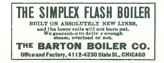 Barton Boiler Company Advertisement, 1903, Floyd Clymer, P. 49.