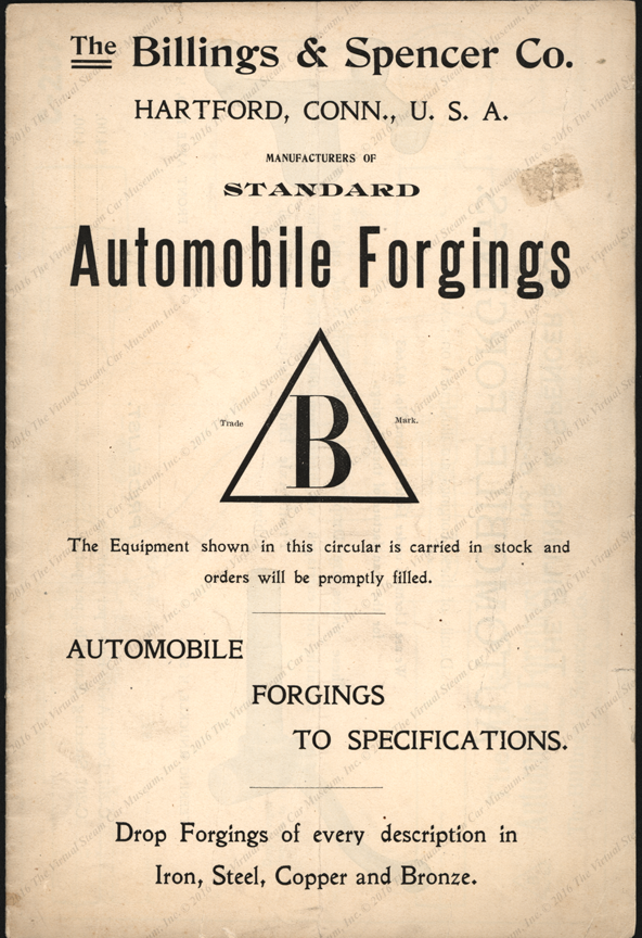 Billings and Spencer Company  Trade Catalogue, caL 1901 - 1905