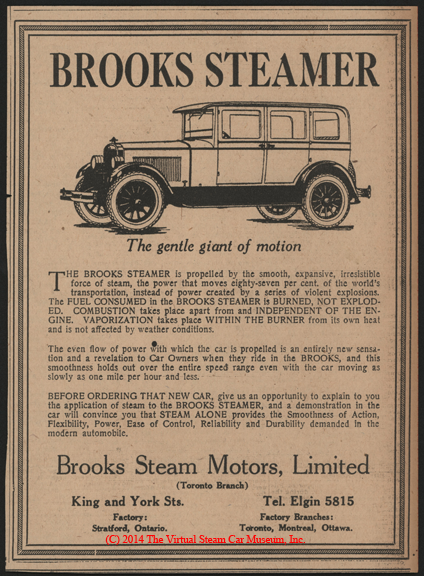 Brooks Steam Motors, Ltd., May 18, 1926, unidentified newspaper