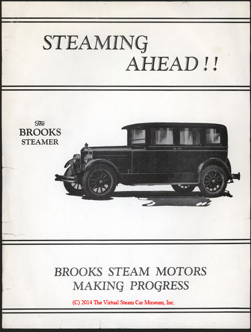 Brooks Steam Motors, Ltd., ca. 1926 - 1928, Steaming Ahead!