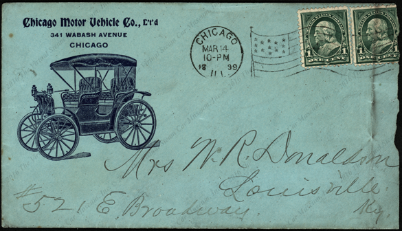 Chicago Motor Vehicle Company, Ltd. Advertising Cover, March 14, 1899