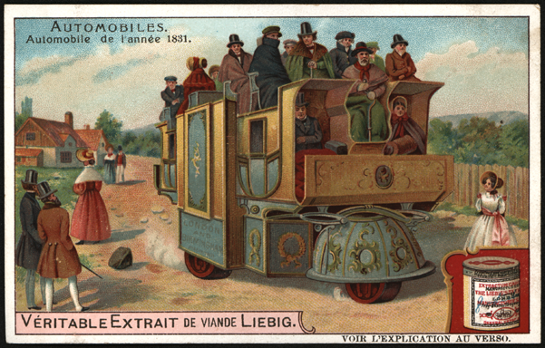 Church Steam Coach, French Trade Card Front