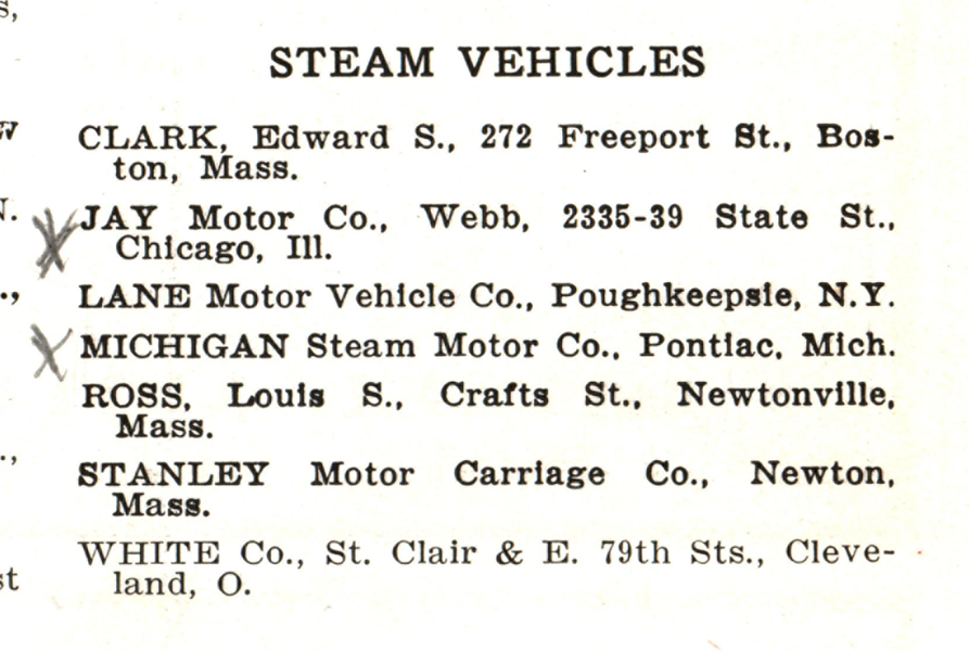 Edward S. Clark, Automobile Trade Directory, April 1909, p. 28