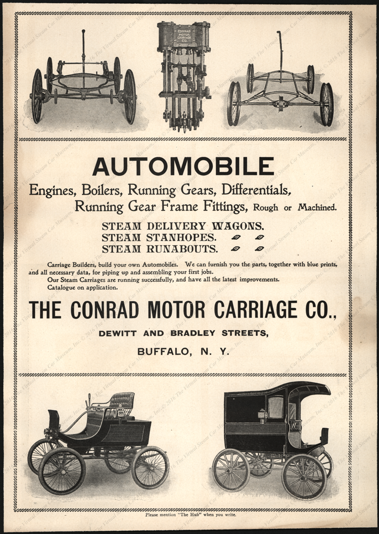 Conrad Motor Carriage Company, The Hub magazine advertisement, ca: 1902