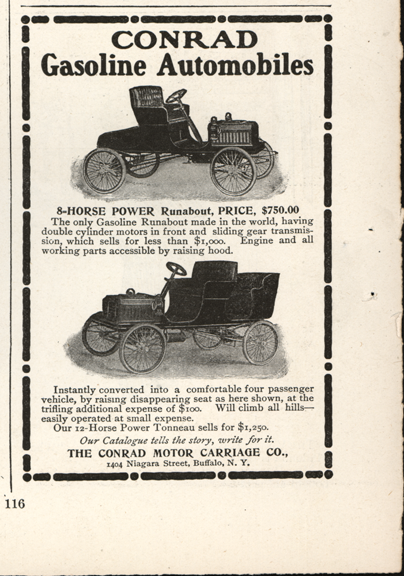 The Conrad Motor Carriage Company,1903 Scribner's Magazine, p. 116, Gasoline