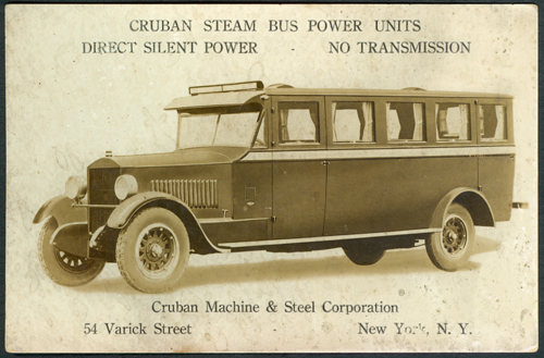 Cruban Machine & Steel Corporation, ca: 1925, Steam Bus Postcard, Front