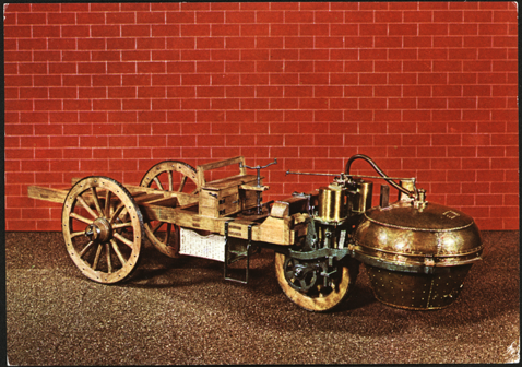 Cugnot Steam Carriage, Dresden Museum Postcard