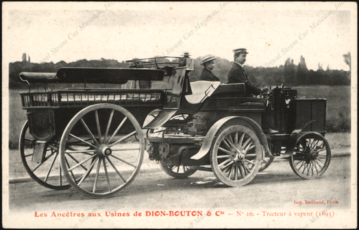 de Dion-Bouton & Cie, No. 10 Postcard, Steam Tractor 1893 Front