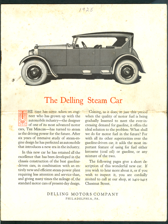 Delling Motors Company, 1925 Stock Solicitation Brochure