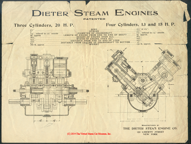 Dieter Steam Engine Company Drawing