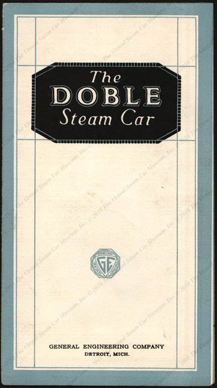 General Engineering Company, Detroit, MI 1916 Advertising Brochure, Abner Doble