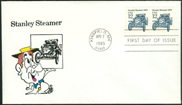 Ellis Cachet 1985 Stanley Steamer Stamp