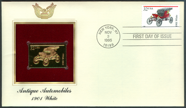 White Steam Car First Day Cover