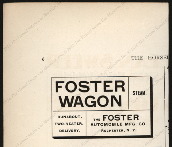 Foster Automobile Manufacturing Company, Horseless Age, October 1900, page 6