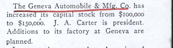 he Geneva Automobile and Manufacturing Company, January 24, 1903, The Automobpie, P. 126, Conde Collection
