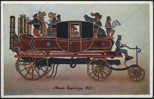 Goldsworthy Gurney Steam Carriage, England, ca: 1828, Postcard Front