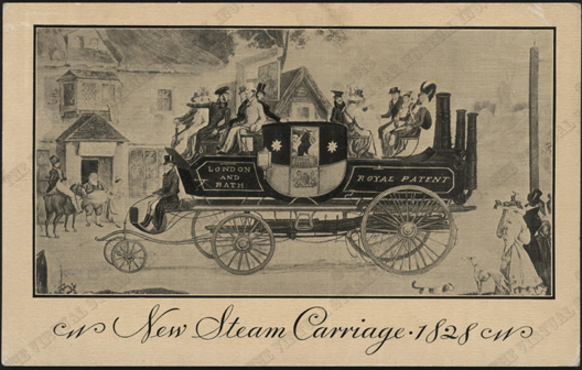 Goldsworthy Gurney Steam Carriage, England, ca: 1828, Mack Bus Postcard Front.e