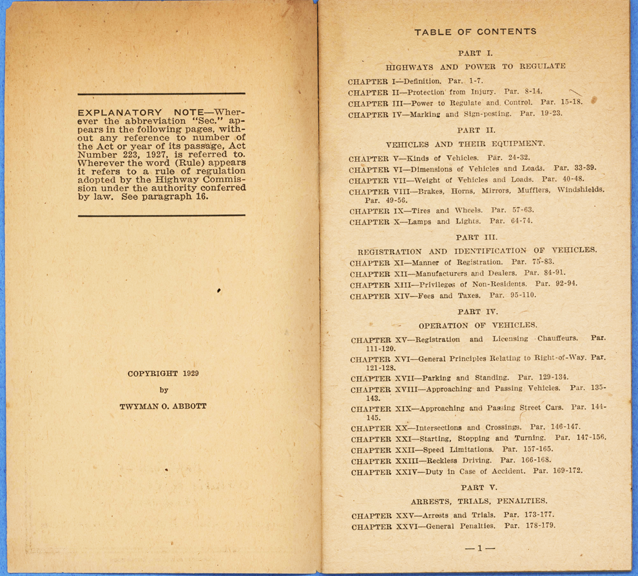 Primer of the Motor Vehicle Code of Arkansas, 1929, Twyman O. Abbott