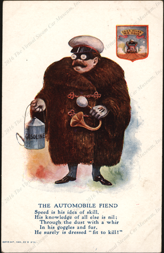 The Automobile  Fiend, 1905 Postcard Comic, Front