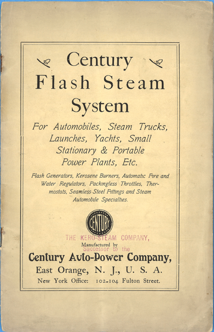 The Kero-Steam Company/Century Auto-Power Company Steam Car After Market Catalogue, ca: 1902 - 1904
