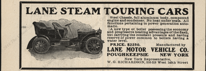 Lane Motor Vehicle Company, Cycle and Automobile Trade Jornal, Magazine Advertisement, 1904, page 464.