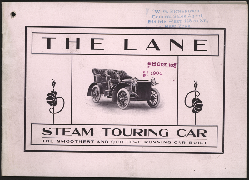 Lane Motor Vehicle Company, 1906 Trade Catalogue, 24 pages, Conde Cllection