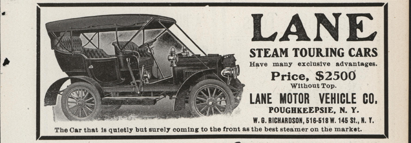 Lane Motor Vehicle Company Magazine Advertisement, February 1907, Cycle and Autombile Trade Journal, p. 499, Conde Collection