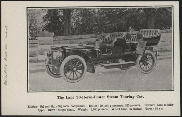 Lane Motor Vehicle Company Magazine Advertisement, Scientific American, November 9, 1907 Conde Collection