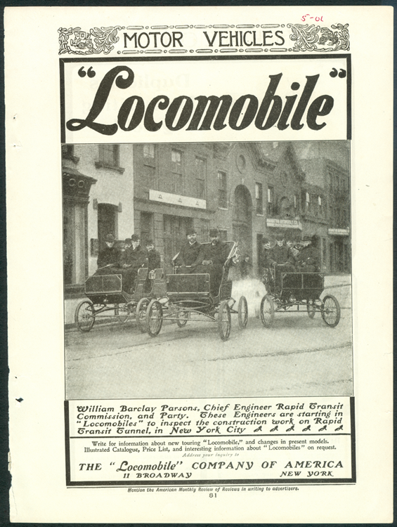 Locomibile Company of America, Magazine Advertisement, May 1901, p. 81.