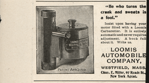 Loomis Automobile Company, August 21, 1901 Horseless Age Magazine Advertisement