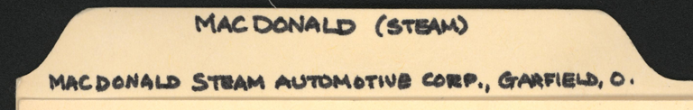 John A Conde's MacDonald File Folder, Conde Collection