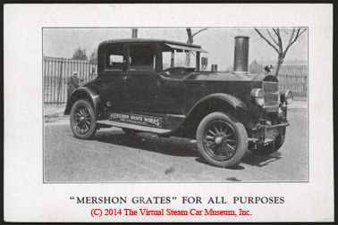 Mershon Patent Shaking Grate Works, Coal Fired Stanley Steam Car, 1923