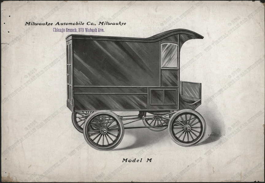 Milwaukee Automobile Company, Advertising Image, 1900 - 1902, Chicago Agent, Conde Collection, Model M