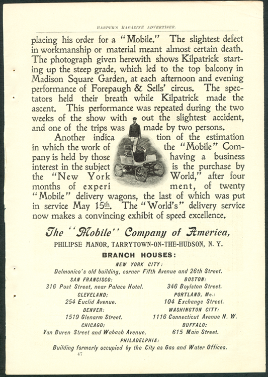 Mobile Company of America Harpers July 1901