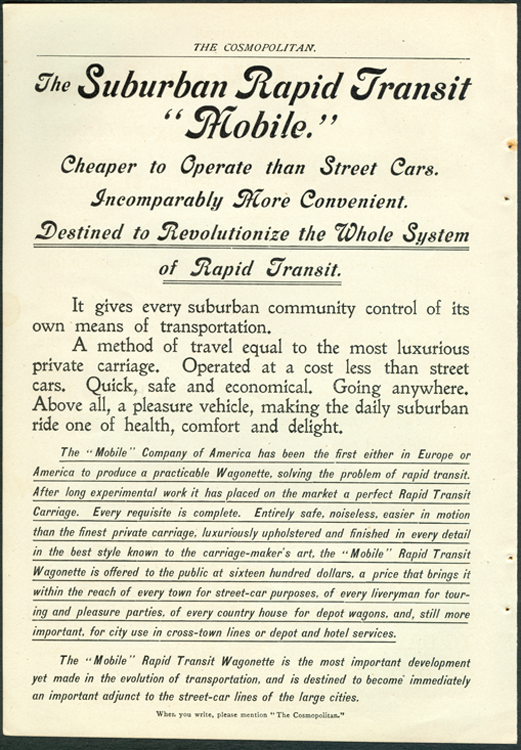 Mobile Company of America Cosmopolitan October 1901