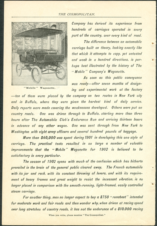 Mobile Company of America Cosmopolitan February 1902