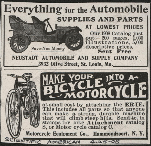 Neustadt Automobile and Supply Company, April 25, 1908, Scientific American, Conde Collection.