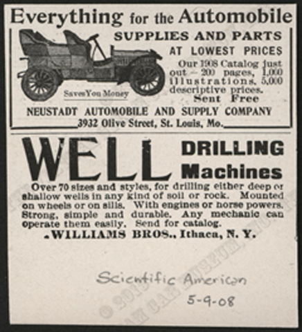 Neustadt Automobile and Supply Company, May 9, 1908, Scientific American, Conde Collection.