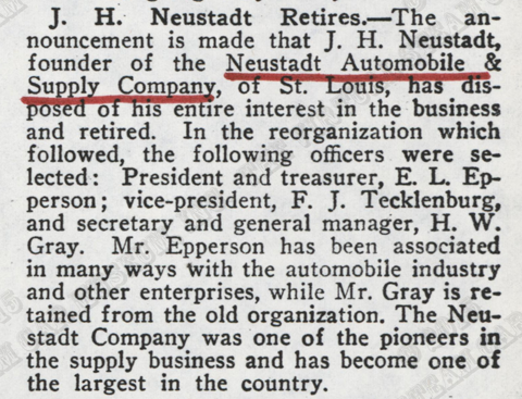 Neustadt Automobile and Supply Company, November 1908, The Automobile, P. 659, photocopy, Conde Collection.