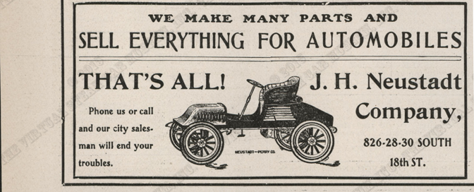 J. H. Neustadt Company, August 17, 1904, Automobile Review, Conde Collection.