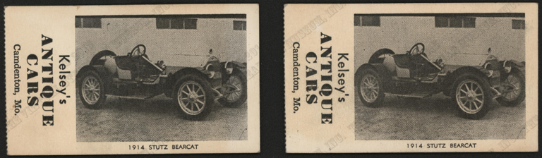 Kelsey's Antique Car Museum, Camdenton, MO, 1914 Stutz Bearcat Cards.