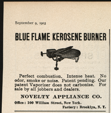 Novelty Appliance Company, Magazine Advertisement, September 9, 1903, Horseless Age, Vol. 12, No. 11, p. xix,