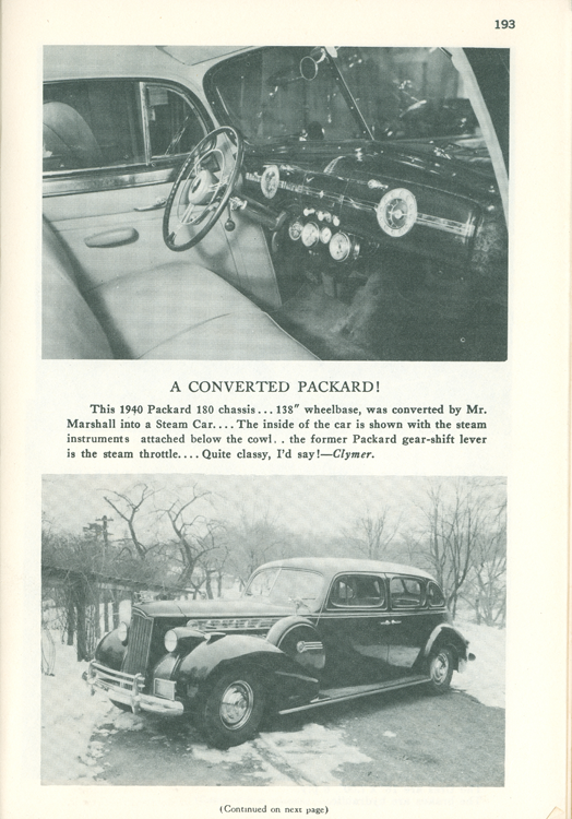 Packard Conversion to Steam Clarence Marshall