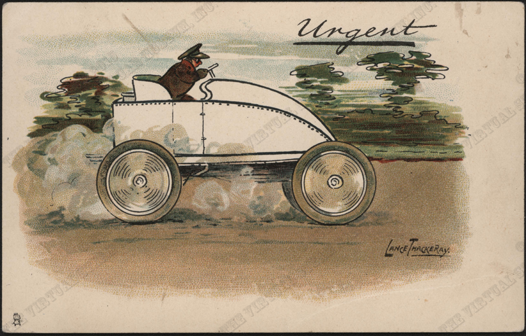 Serpollet Race Car Postcard, Tuck, June 27, 1906 Postmark Front