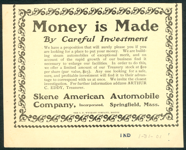 Skeene American Automobile Co Advertisement