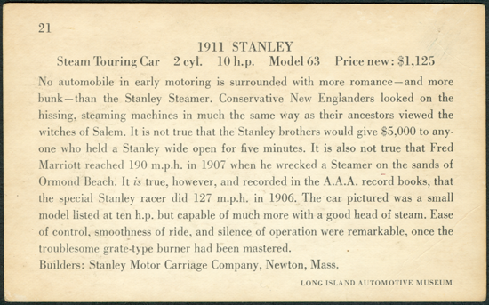 Long Island Automotive Museum Stanley Steam Car